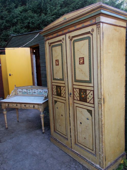 Victorian Painted and Decorated Wardrobe