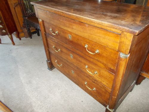 19th Century French Country Made Walnut Chest of Drawers