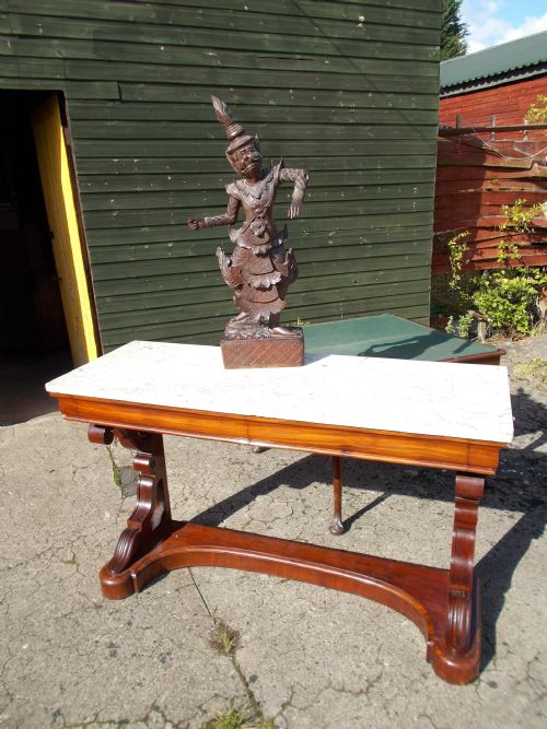 Mid 19th Century English Marble Top Side Table[makers Label]