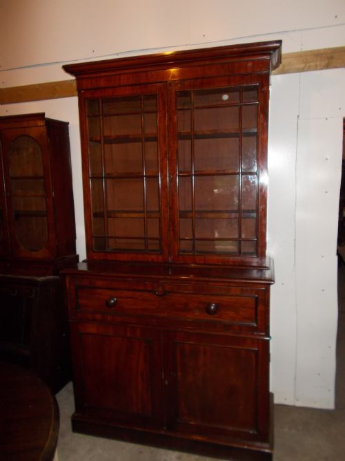William IV Mahogany Secretaire Bookcase