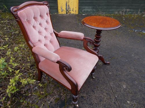 Early Victorian Mahogany Upholstered Armchair