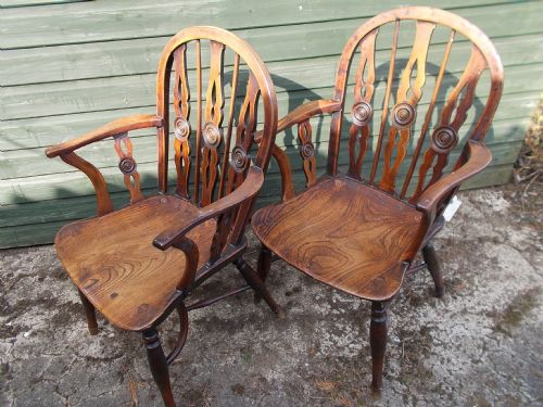 Pair of 19th Century Windsor Armchairs