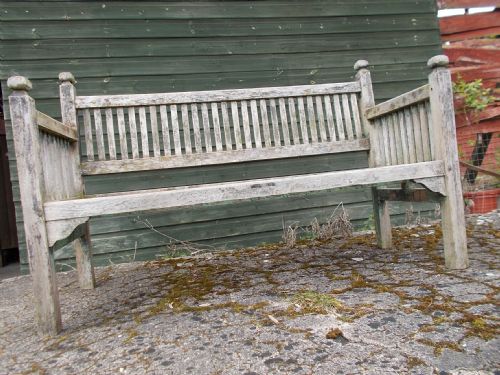 Early 20th Century Slatted Garden Seat