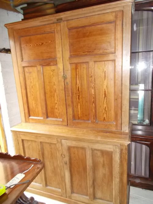 Late 19th Century Pine 4 Door Kitchen/toy Cupboard