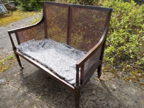 Mahogany Framed Caned Bergere 2 Seater Settee