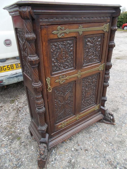 Good 19th Century Carved Oak Gothic Cabinet