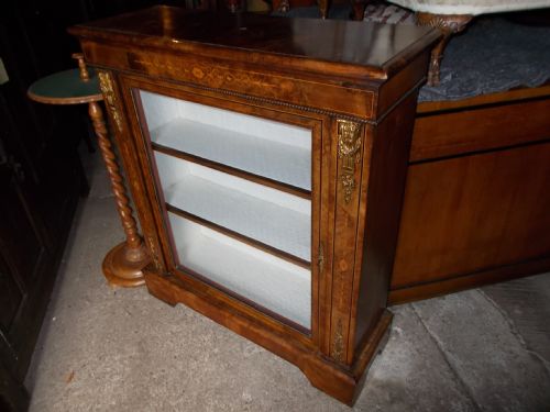19th Century Inlaid Gilt Metal Mounted Pier Cabinet