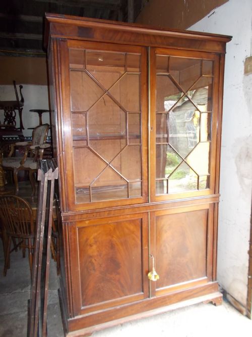 19th Century Mahogany Bookcase Cabinet