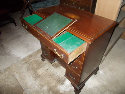 Small 19th Century Inlaid Mahogany Writing Table/desk