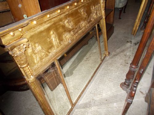 19th Century Gilt Frame Overmantel Mirror