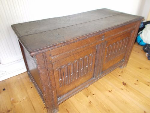 Late 17th Century Panelled Oak Coffer Chest