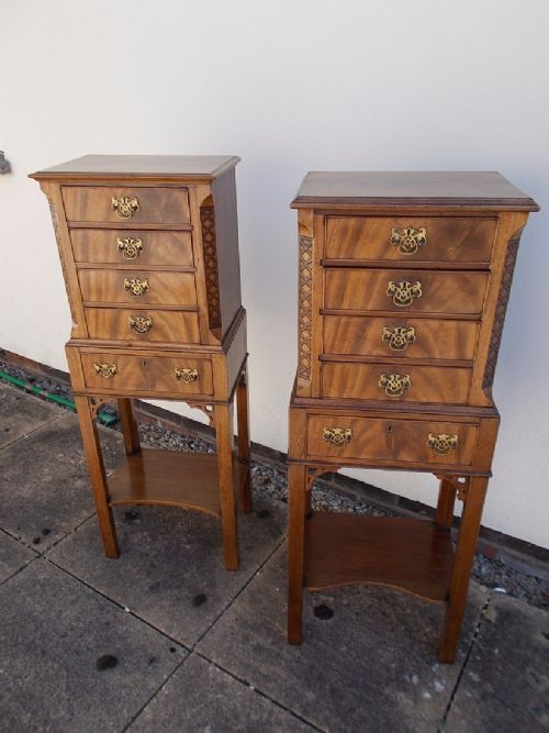 Pair of Small Early 20th Century Mahogany Side Chest/cabinets