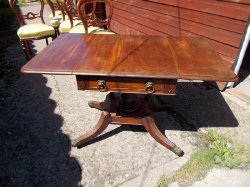 Small Regency Drop Flap Sofa Table with Single Drawer
