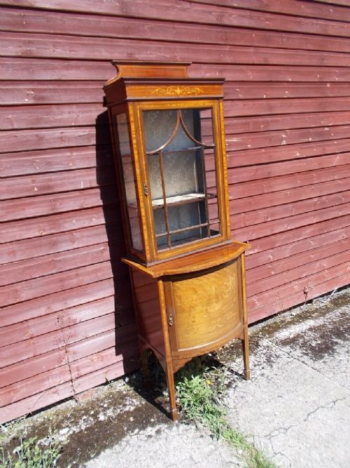Edwardian Inlaid Mahogany Display Cabinet