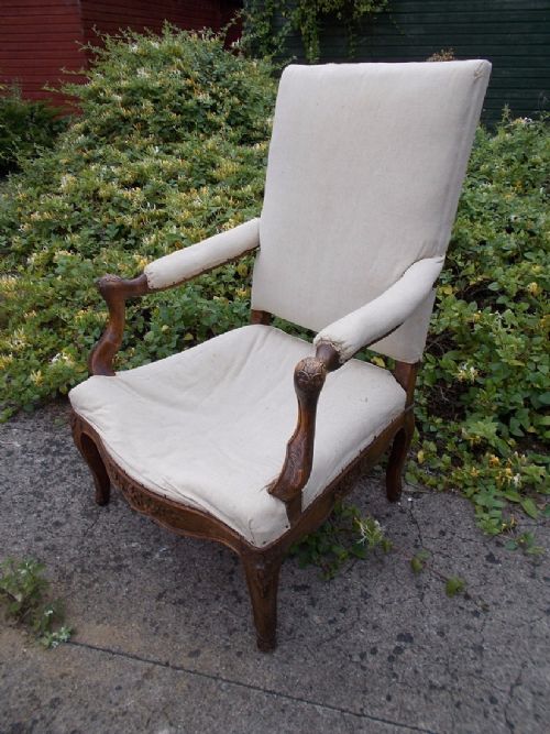 19th Century Upholstered Open Armchair