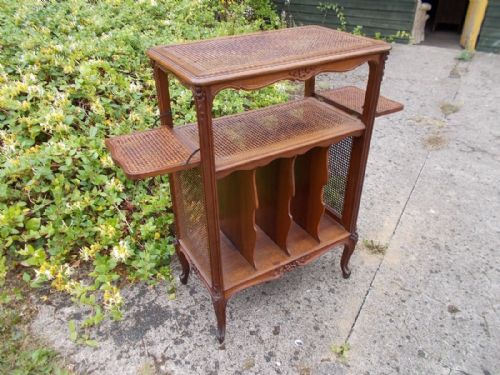 Pretty Walnut and Caned Canterbury Stand