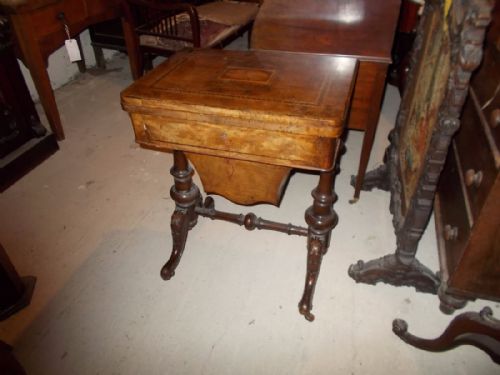 Victorian Inlaid Walnut Combined Games/work Table