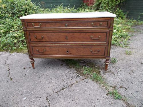 19th Century Brass Mounted Mahogany 3 Drawer Commode Chest