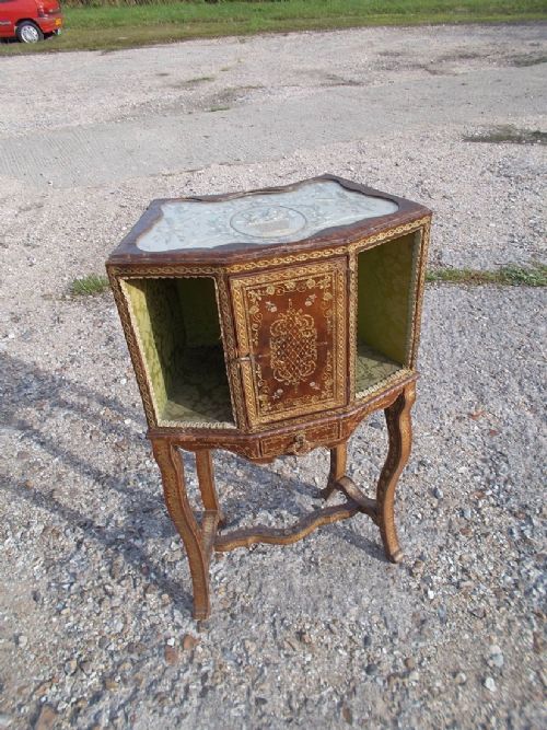 Unusual Early 20th Century Leather Bound Side Cabinet/table