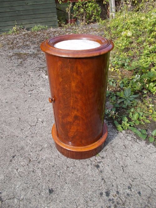 Good Quality Mid-victorian Cylinder Bedside Cabinet