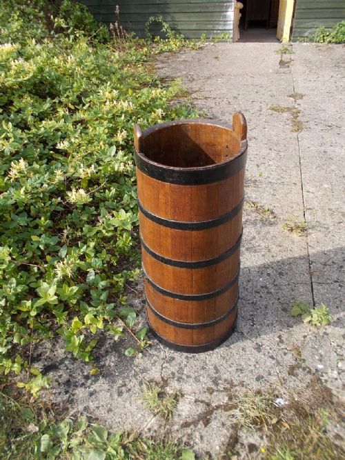 Good Oak Metal Bound Stick/umbrella Stand
