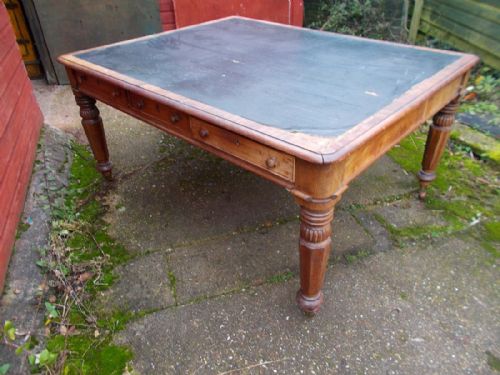 Early Victorian Mahogany Partners Library Writing Table