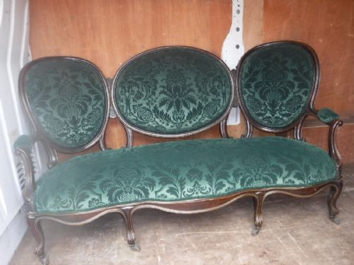 19th Century Rosewood Conversation Seat/sofa with Applied Brass Work