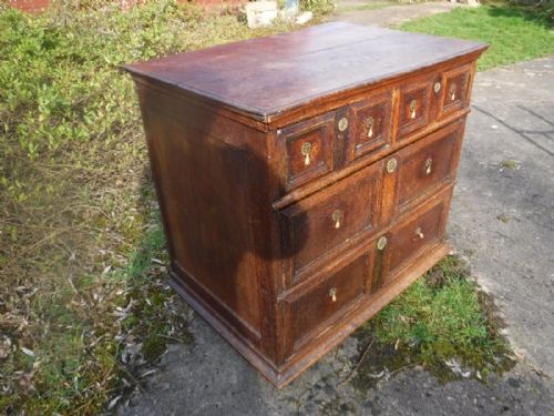 Early 18th Century  Oak and Elm Chest of Drawers