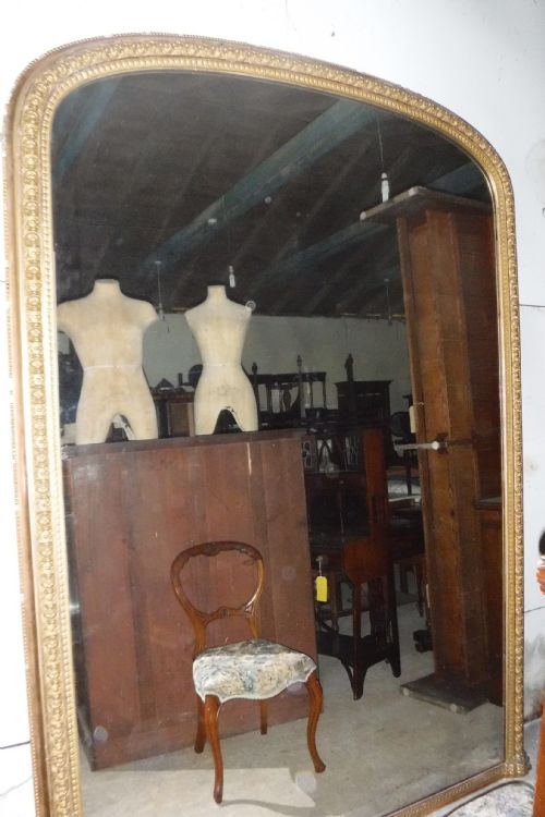 Large 8 Foot High 19th Century Gilt Frame Hall Mirror