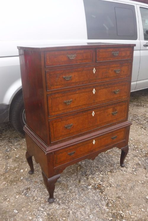 18th Century Walnut/elm/yewwood/oak Chest on Stand