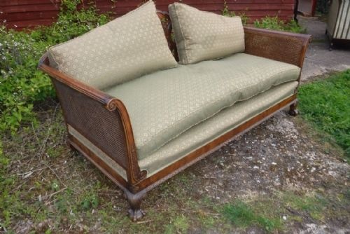 Early 20th Century Walnut Frame Bergere Sofa/settee