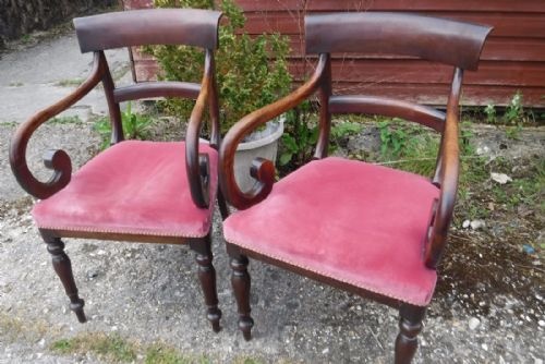 Pair of 19th Century Mahogany Desk Armchairs