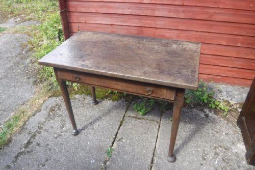 Late Georgian Oak Single Drawer Side Table
