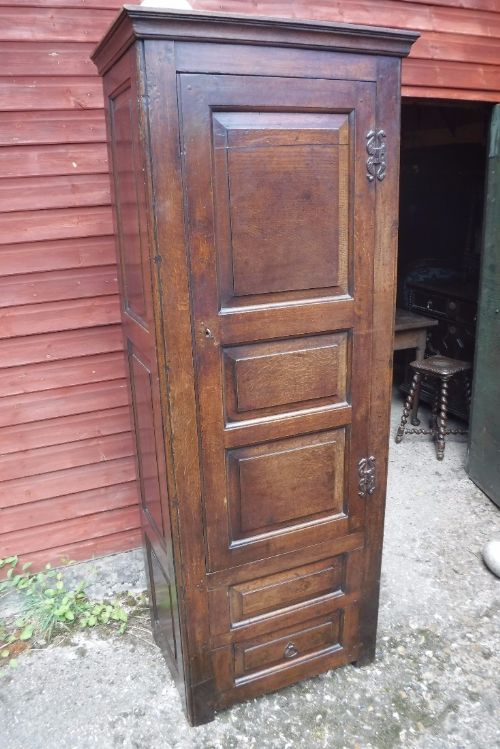 Useful Panelled Oak Hall Coat Cupboard