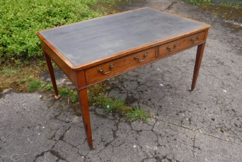 Edwardian Inlaid Mahogany 4 Drawer Partners Writing Table