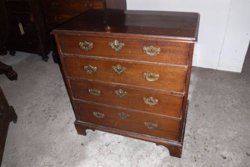 Small 19th Century Cross Banded Top Mahogany Chest of Drawers