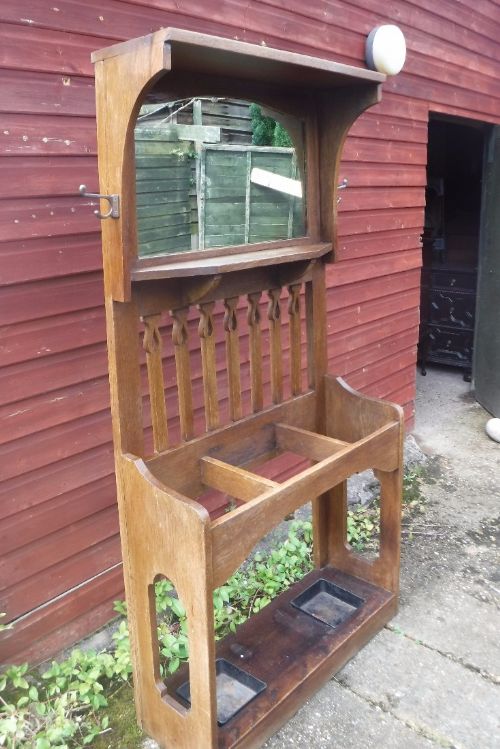 Oak Arts and Crafts Oak Hall Stand