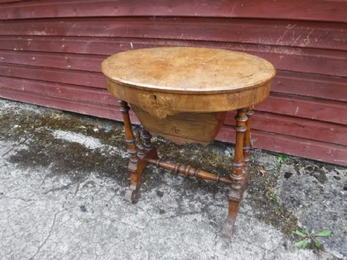 Victorian Inlaid Walnut Work Table
