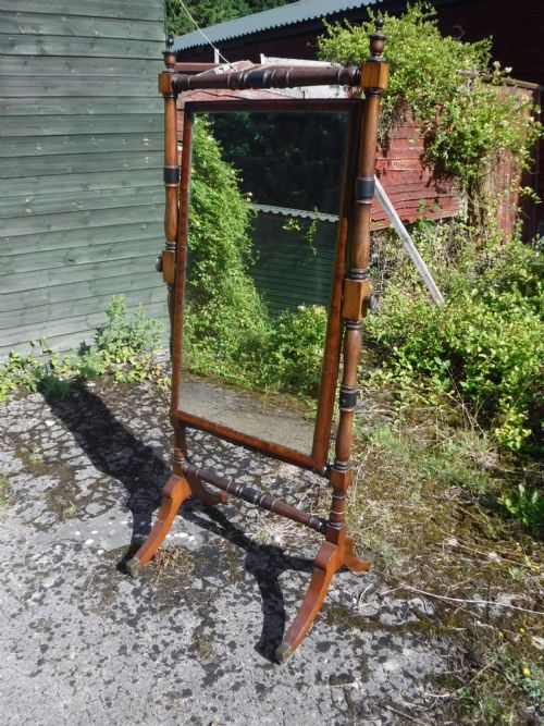 19th Century Mahogany Cheval Dressing Mirror