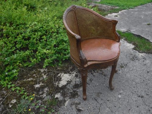 Carved Double Caned Corner/side Chair