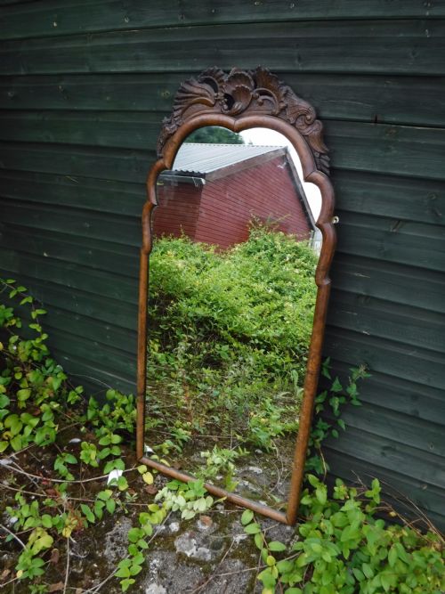 Late Georgian Walnut Frame Wall Mirror