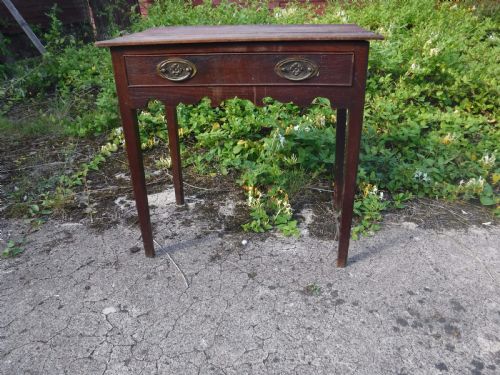 Late Georgian Oak Single Drawer Side Table