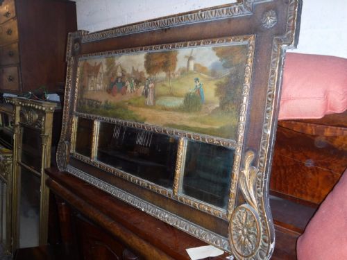 Early 20th Century Decorated Overmantel Mirror