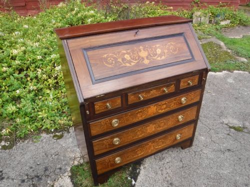 Good Edwardian  Inlaid Rosewood and Mahogany Writing Bureau