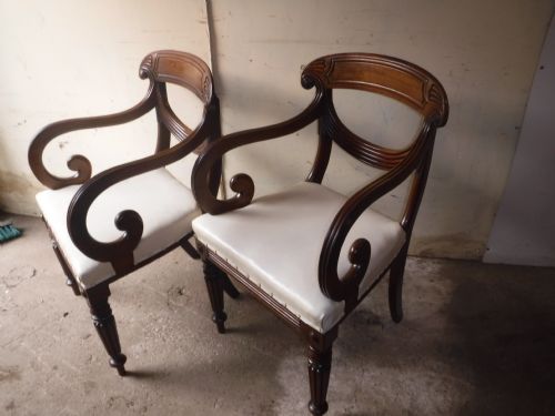 Pair of Regency Mahogany Armchairs