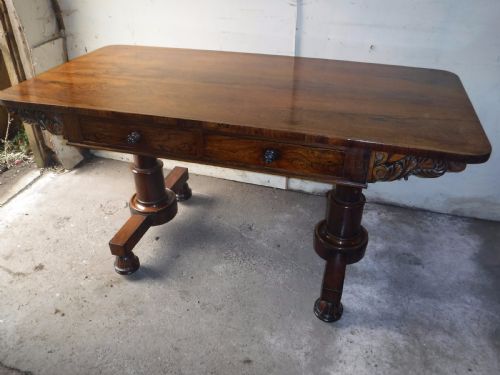 Good Large Early Victorian Rosewood Sofa/library Table
