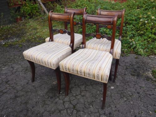 Set of 4 Regency Mahogany Sabre Leg Chairs