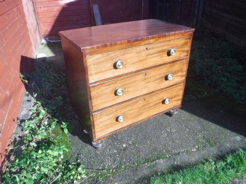 Useful Regency 3 Drawer Mahogany Chest  of Drawers