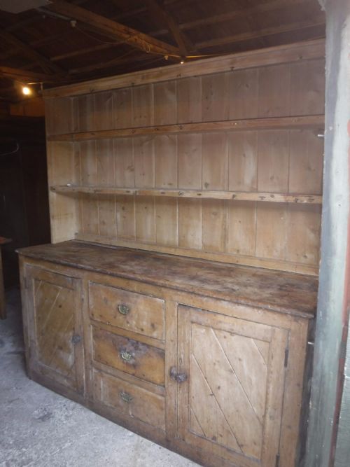 19th Century 2 Part Pine Kitchen Dresser