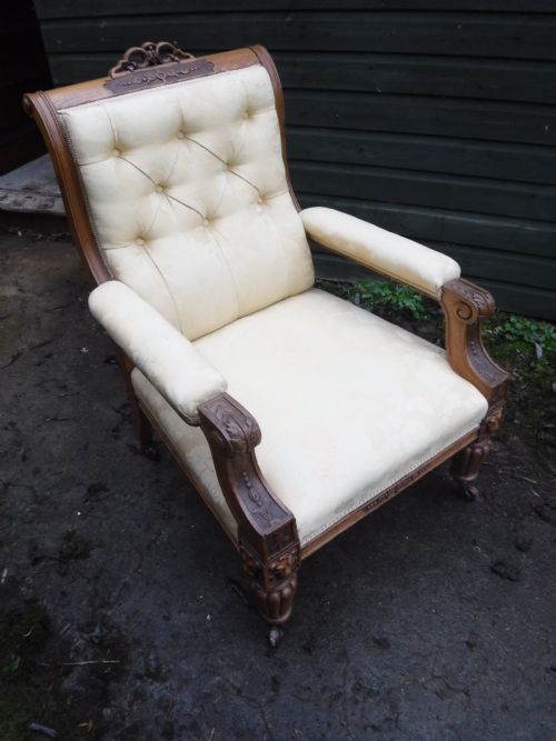Good Quality 19th Century Library/drawing Room Chair